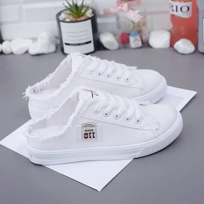 Spring Summer Women Canvas Sneaker Low Top Denim Sneakers Ladies