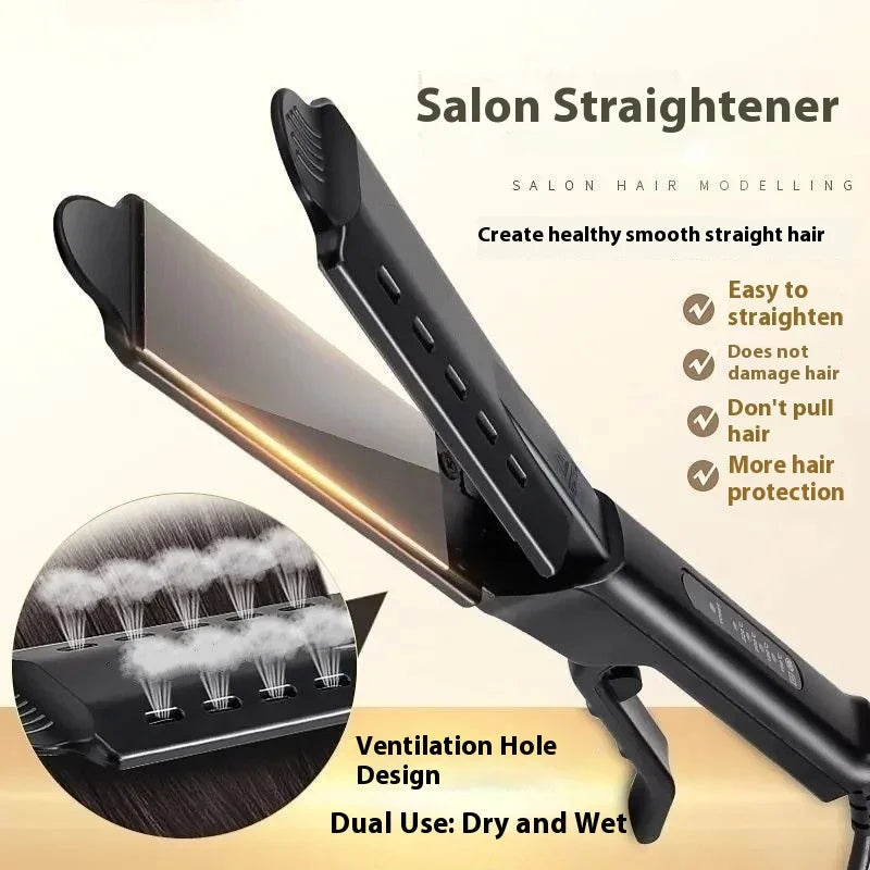 Hair Straightener Curling Iron Dual Use 4 Temperature Settings Portable Styling Tool for Straight Curly Air Bangs