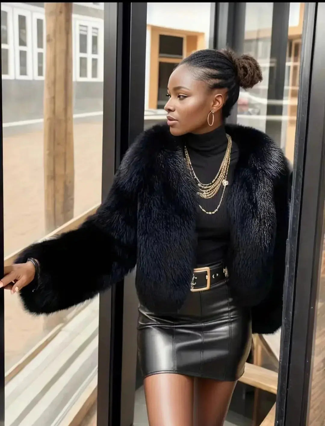 Elegant Imitation Fur Jacket