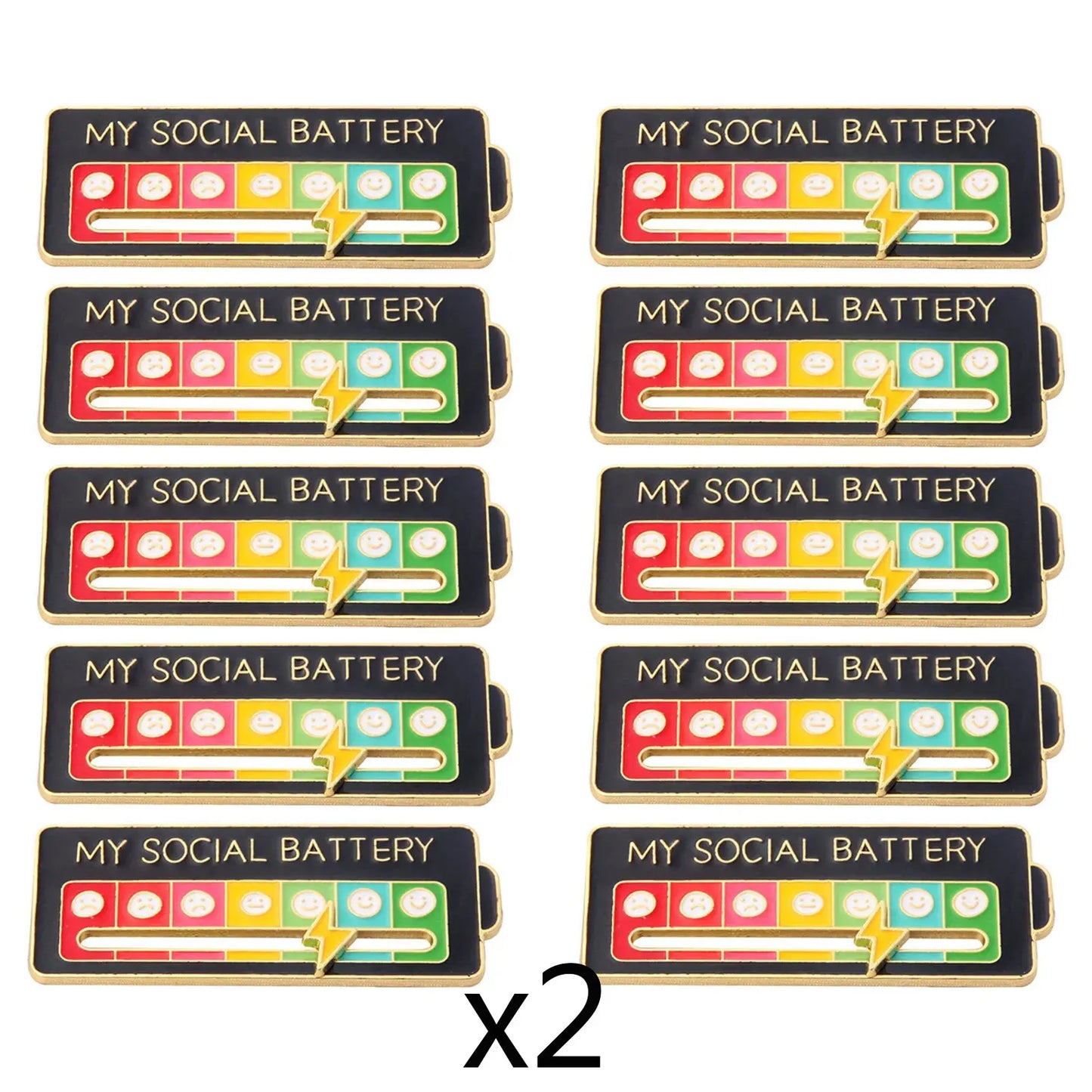 Mood Conversion Energy Brooch Can Slide My Social Energy Badge Expression Badge Men Women Pins for Backpacks Badges Metal Pines