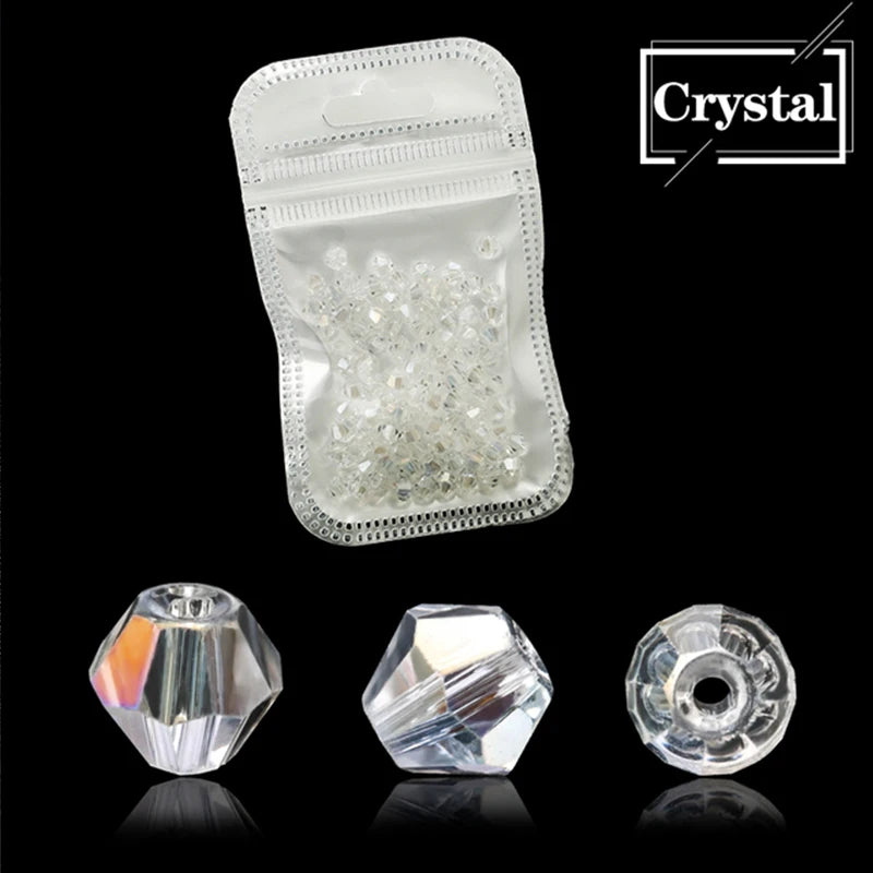 180-250PCS 4/6/8/10MM AB Color Crystal Beads for Jewelry Making Supplies Kit Bracelets DIY Beads + Elastic Thread Set
