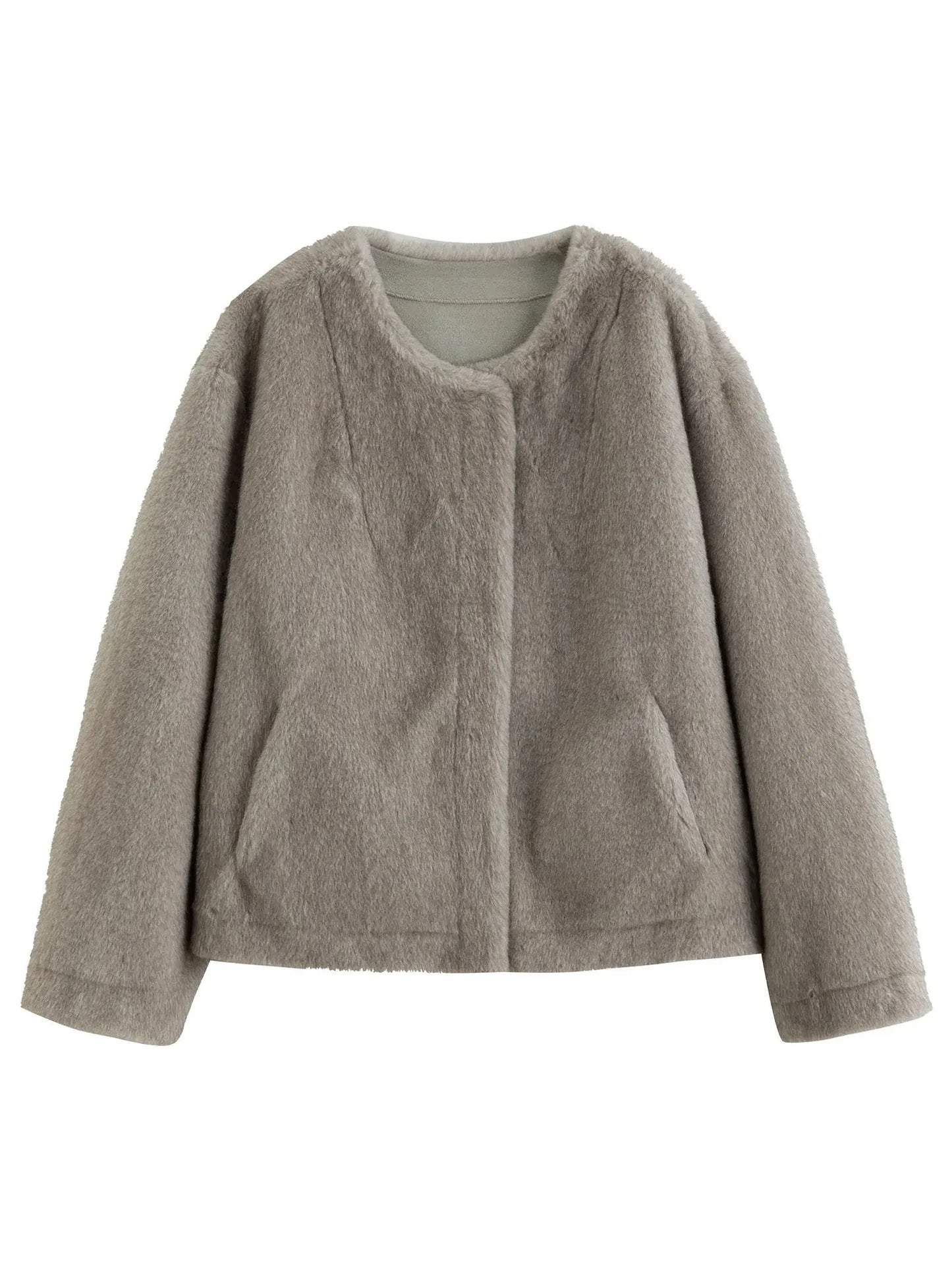 Elegant Plus Size Faux Mink Coat