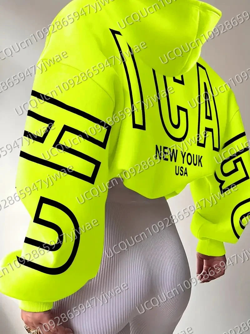 Autumn and Winter Women's Sweatshirt Men's NYC New York USA Graphic Hooded Hoodies Unisex Pullovers Hip Hop Men Hoodie Tops