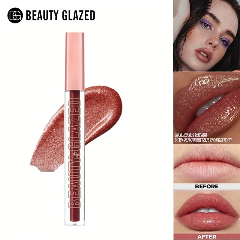 BEAUTY GLAZED - Golden Metallic Shimmer Lip Gloss