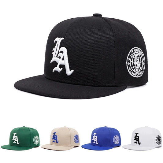 Los Angeles LA Embroidered Cotton Flat Edge Hat