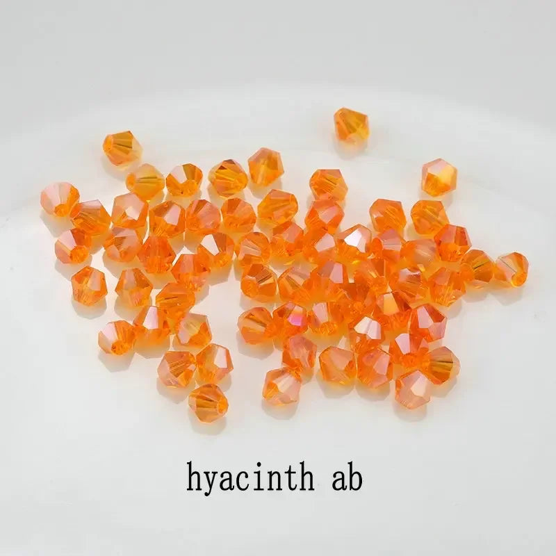 200pcs Glass Bicone Beads 4mm Crystal Beads Jewelry Making Supply for DIY Projects, Bracelets, Necklaces, Earrings