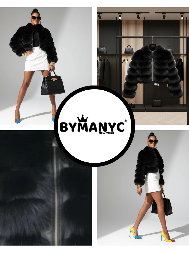 Short Faux Fur Jacket For Women, Flatiron, BYMANYC New York.-2
