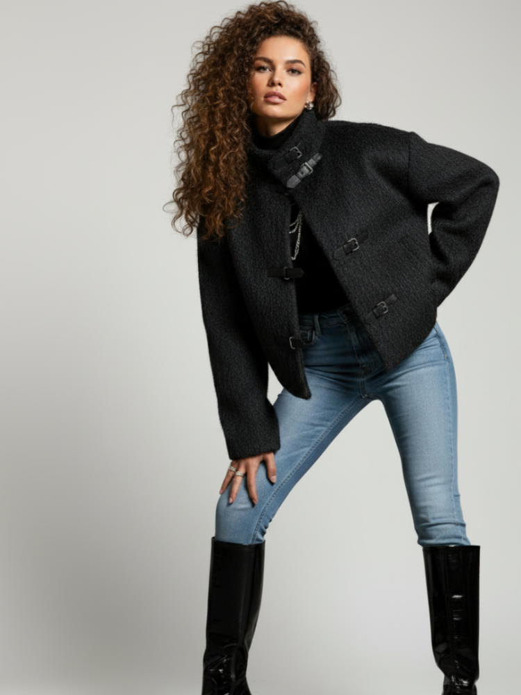 Short Wool-Feel Jacket, Upper West Side | Women - BYMANYC ® New York-1