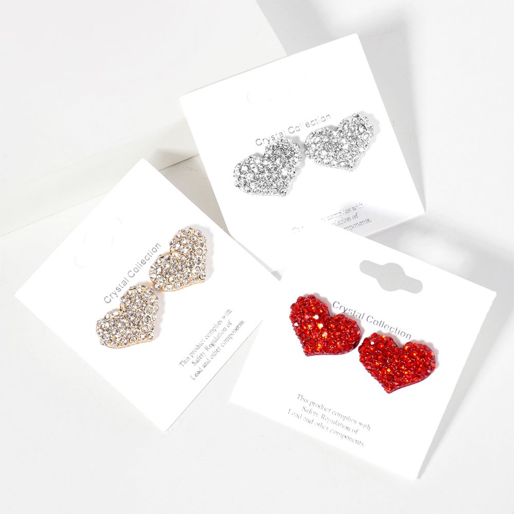 Crystal Pave Heart Stud Earrings