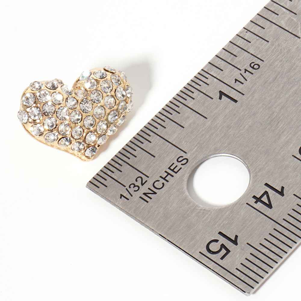 Crystal Pave Heart Stud Earrings