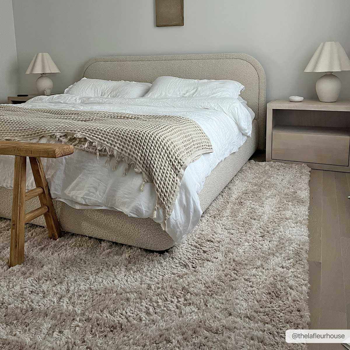 Siari Solid Oatmeal Shag Rug-1