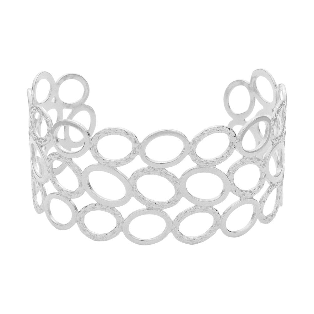 Metal Open Oval Cuff Bracelet