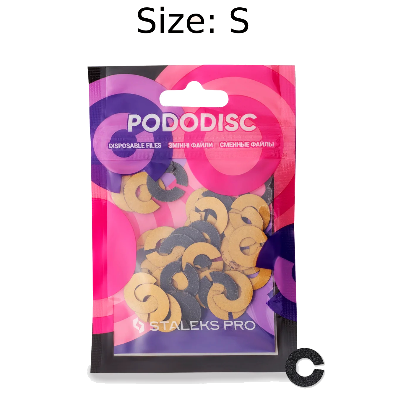 STALEKS PRO EXPERT UMBRELLA PODODISC RINGLIKE DISPOSABLE FILES SIZE S 15 MM DIAMETER REFILL PADS FOR PEDICURE DISC 50 PCS PDFR-15- STALEKS™-0