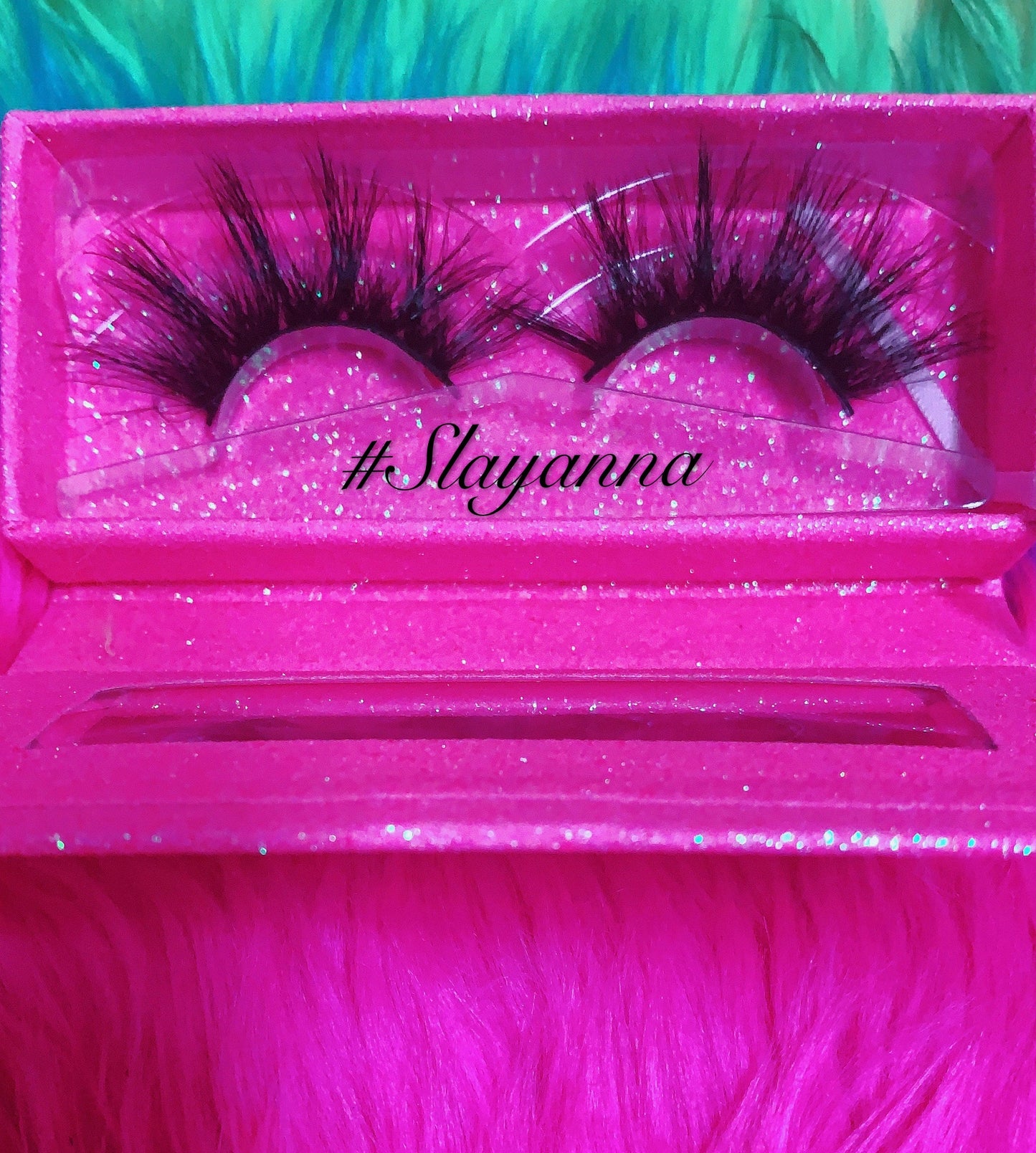 #SLAYANNA 5D DreamDoll-LUXE Lash *PINK GLITTER* Glam MAGNET Case