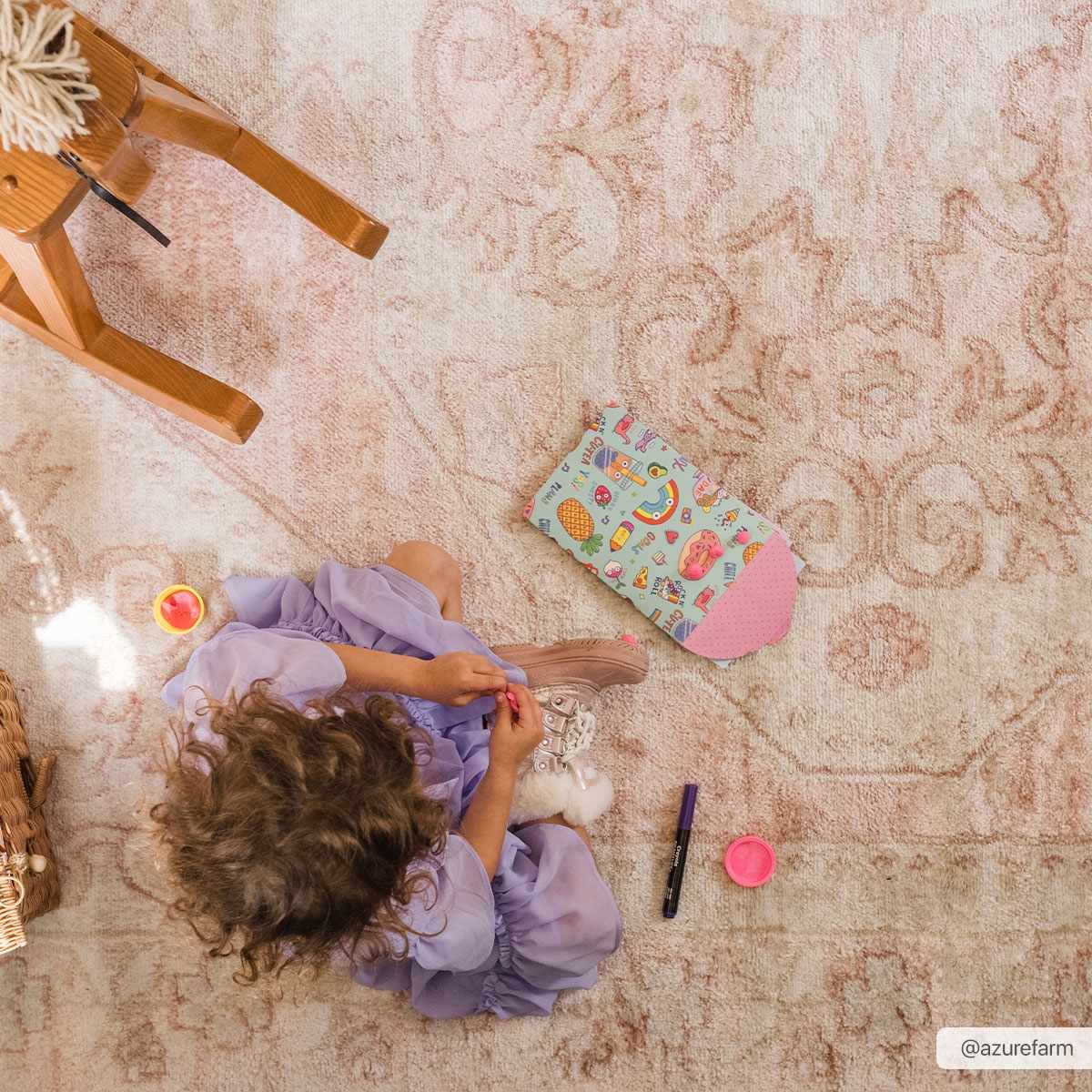 Snead Pink Floral Rug-2