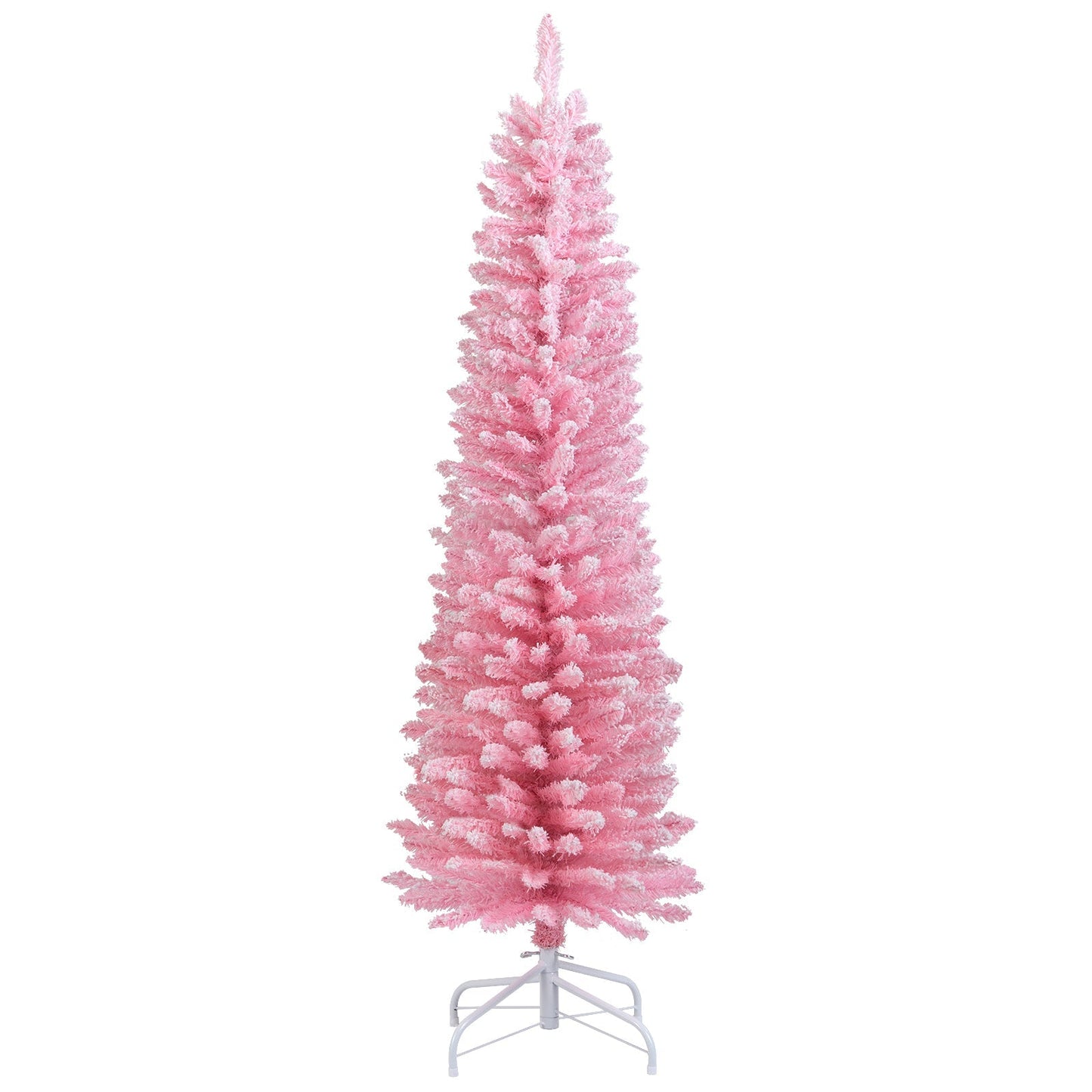 Snow Flocked 7 FT Artificial Pink Xmas Tree with 635 Branch Tips