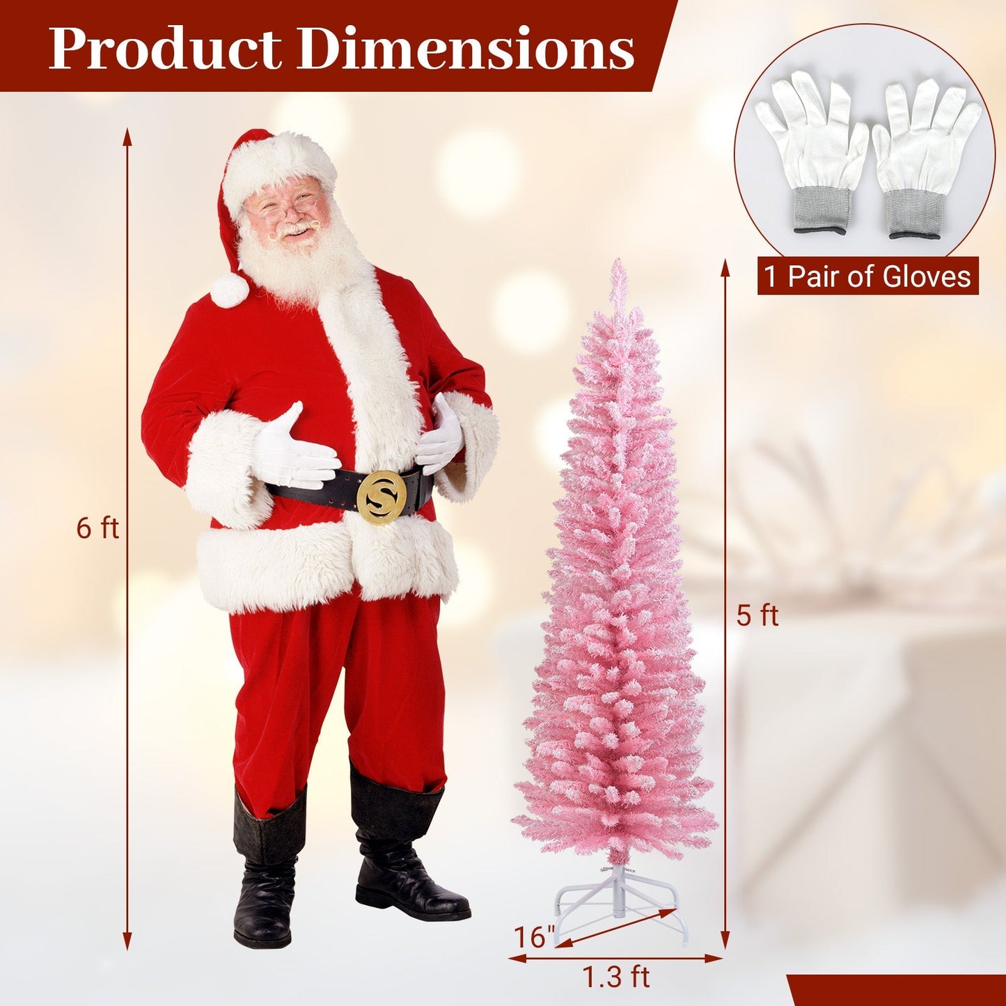 Snow Flocked 7 FT Artificial Pink Xmas Tree with 635 Branch Tips
