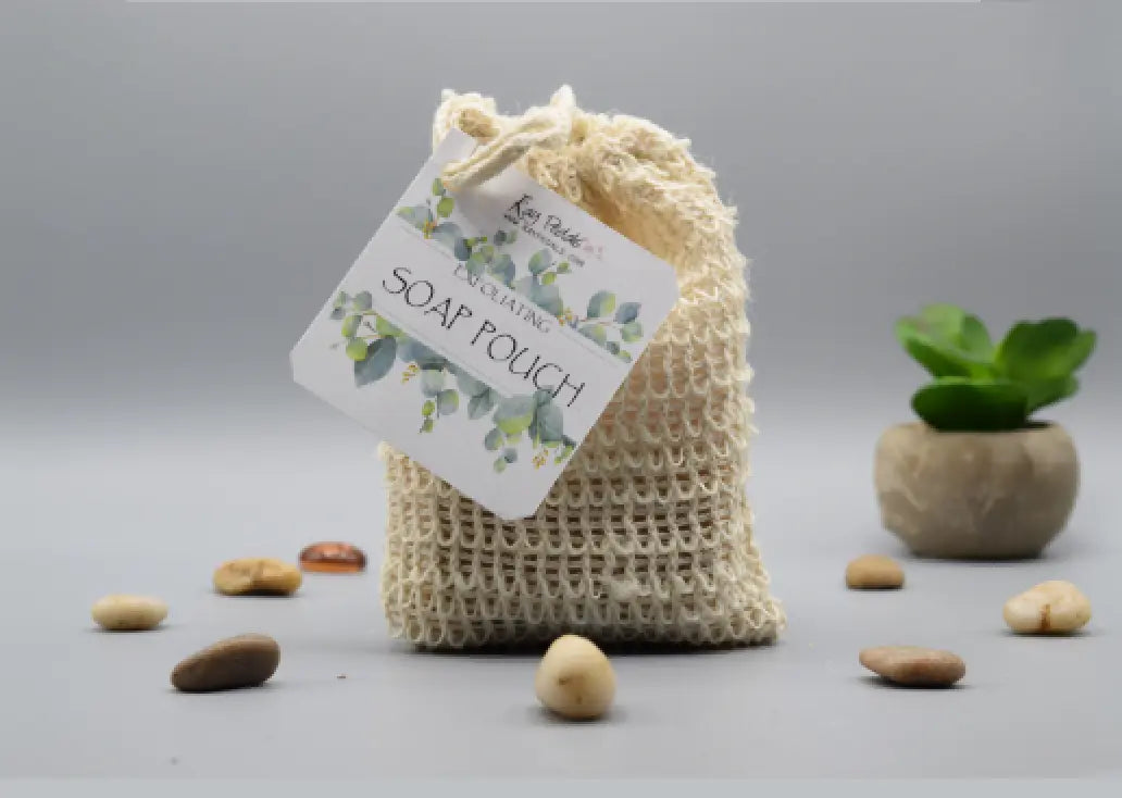 Soap Saver Bag |  Exfoliator Soap Saver Pouch for Large Soap Bars or Leftover Soap Bits | A Drawstring Soap Saver Show-1