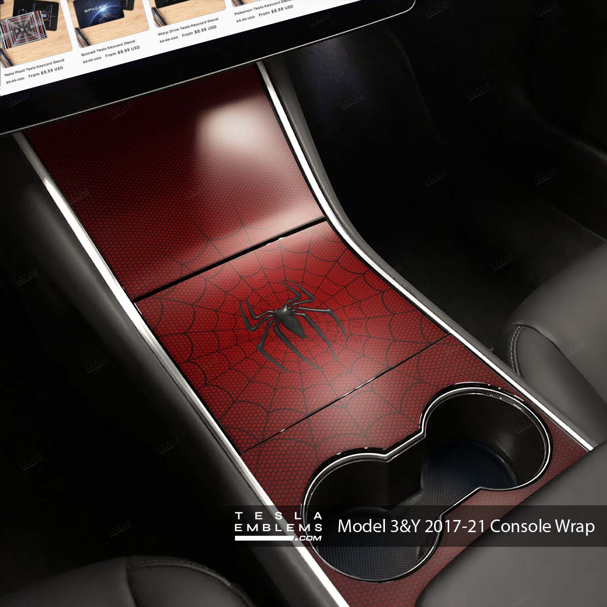 Spidey Senses | Tesla Center Console Wrap Kit | Model Y ’19-20
