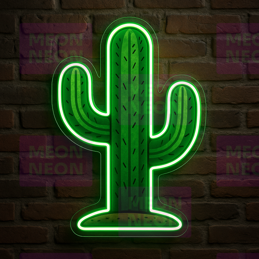 Spiky Cactus Icon LED Neon Sign