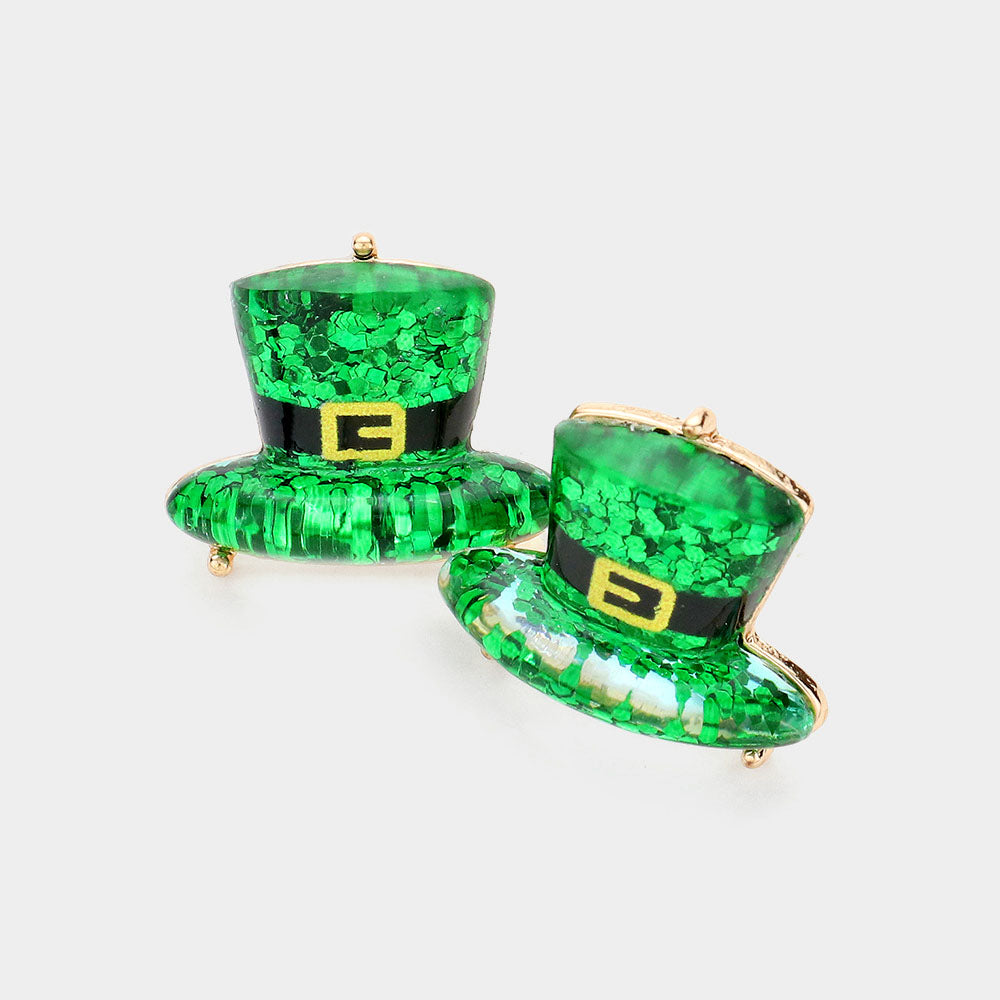 St  Patrick's  Day Leprechaun Hat Stud Earrings