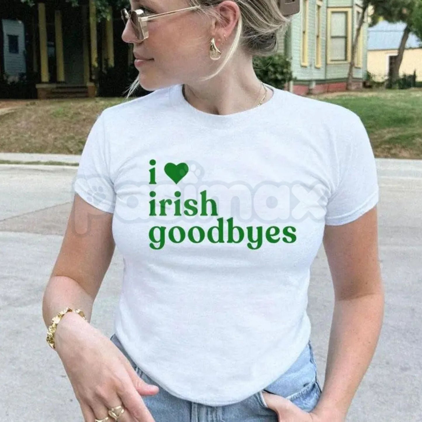 St. Patrick's Day Baby Tee Collection - Funny "Irish Goodbye" & BORG Drinking Shirt, Premium 100% Cotton Cropped Y2K Aesthetic Top, Sassy St. Paddy’s Day Party Tee, "Kiss Me I'm Irish" Reimagined Graphic, Soft Lived-In Festive Streetwear