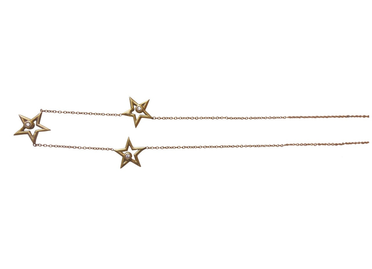 Stars- Three Stars Necklace-18K gold with diamonds-5