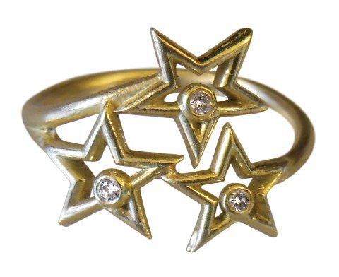 Stars Ring-18K gold with diamonds-0