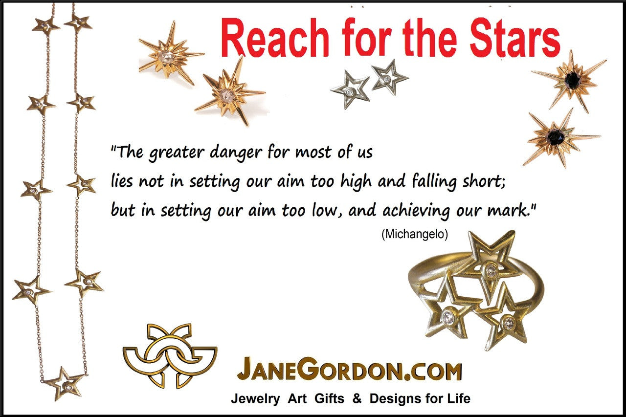 Star Earrings-Solid Stars-18K with diamonds-5