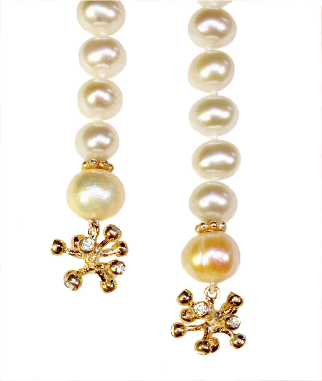 Pearl Lariat-Starburst tips in 18K and diamonds-0