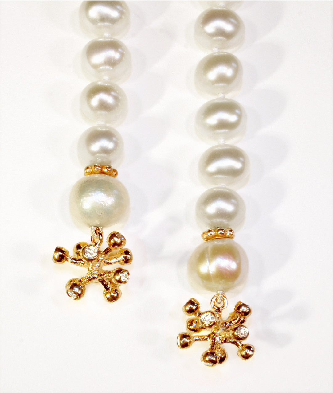 Pearl Lariat-Starburst tips in 18K and diamonds-4