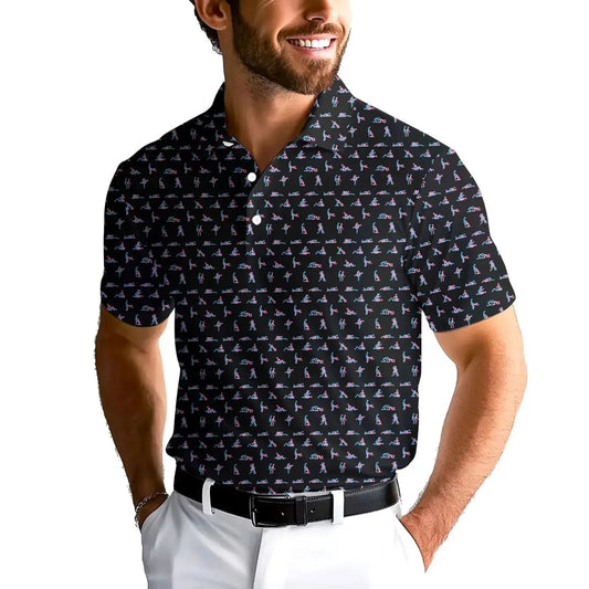 Stick Figure S-e-x Ed Polo Shirt – Funny Golf Polo for Men, Father's Day Gift, Breathable Athletic Menswear