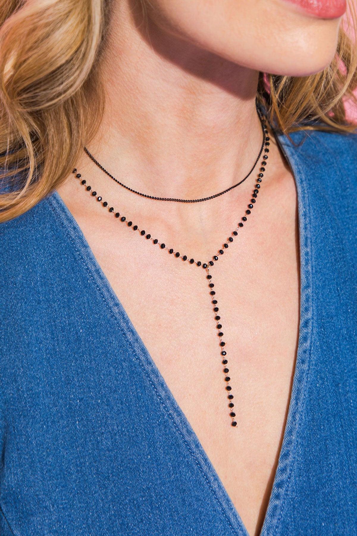 BEADED Y NECKLACE