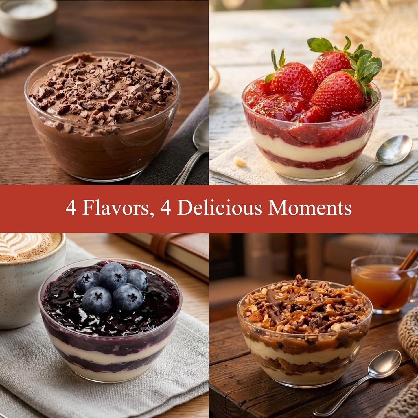 Andy Anand Sugar-Free Cheesecake Sampler, 4 Flavors, 3.7 lb – Keto & Diabetic-Friendly, Strawberry, Blueberry, Triple Chocolate & Turtle