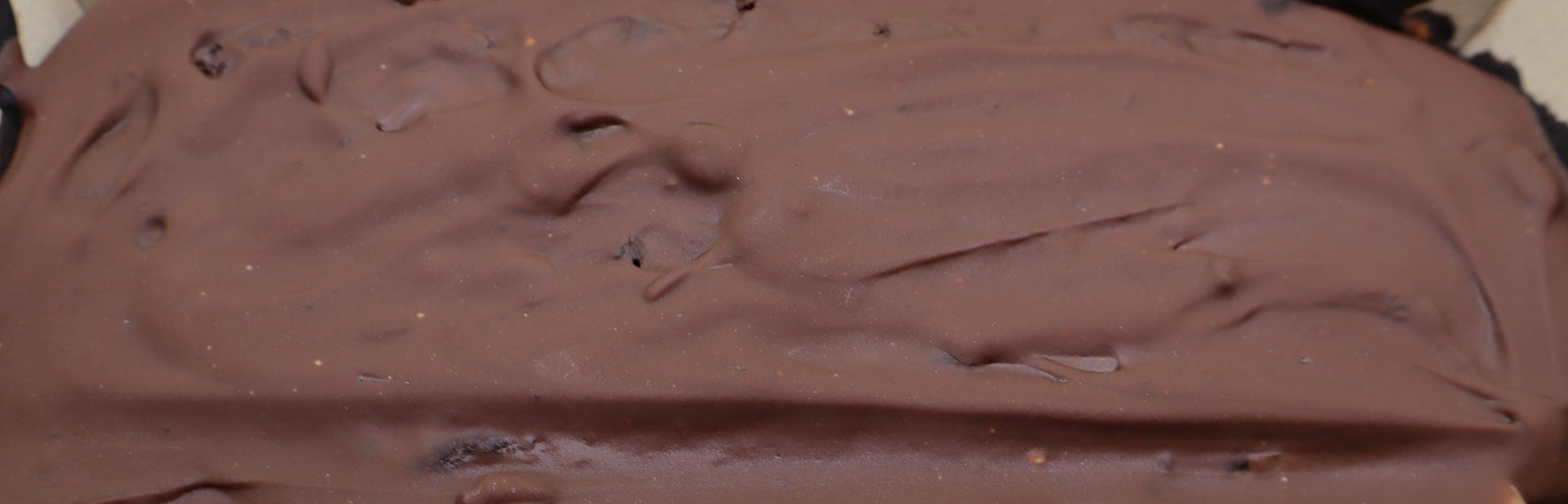 Close-up of a chocolate ice cream bar with visible chocolate chips.