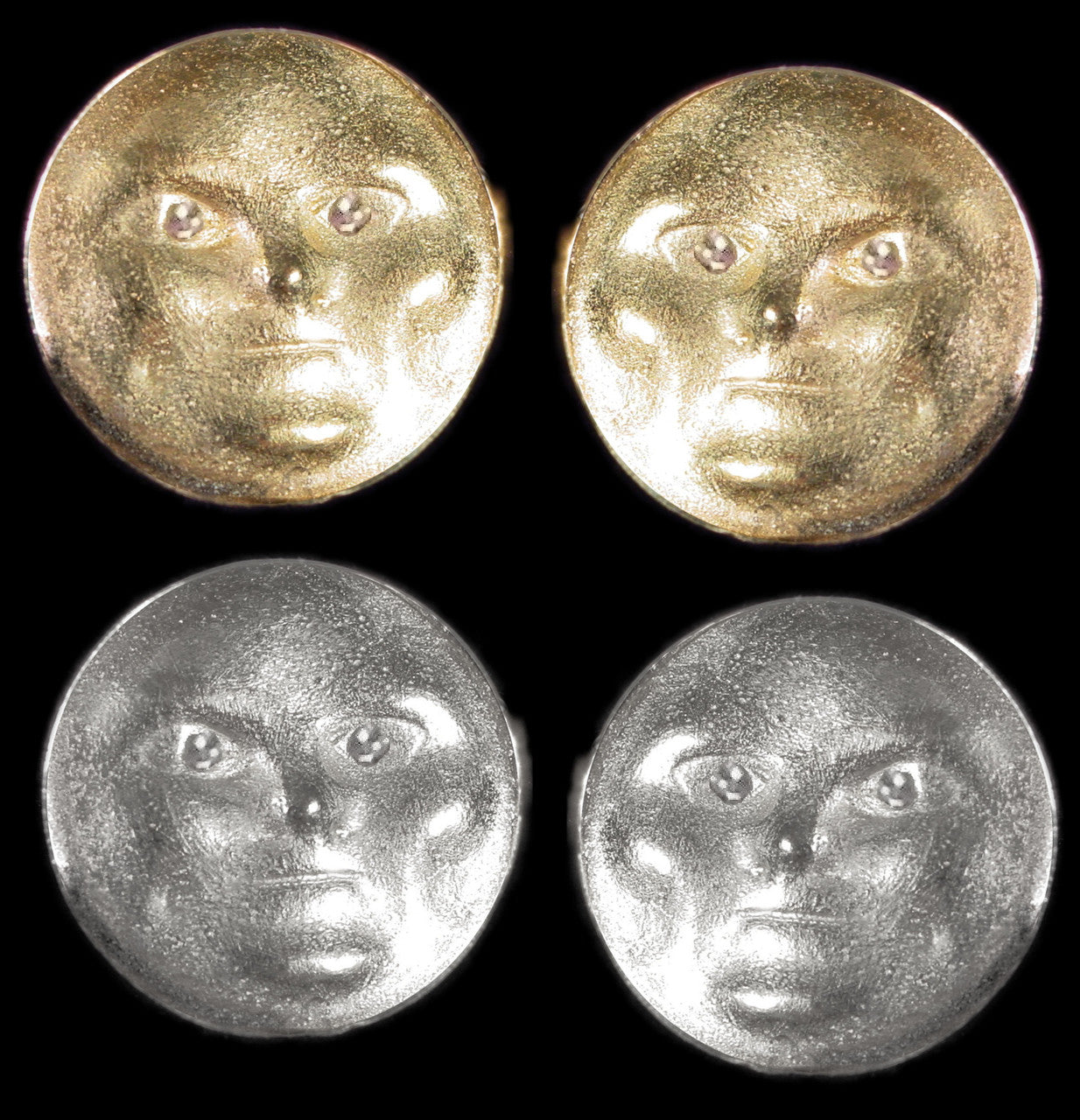 Someone to Watch Over Me- Face Earrings, Diamond Eyes 18K gold-nickle size-12
