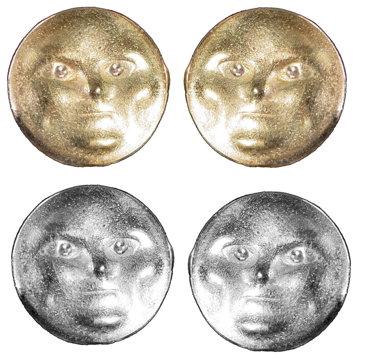 Someone to Watch Over Me- Face Earrings, Diamond Eyes 18K gold-nickle size-7