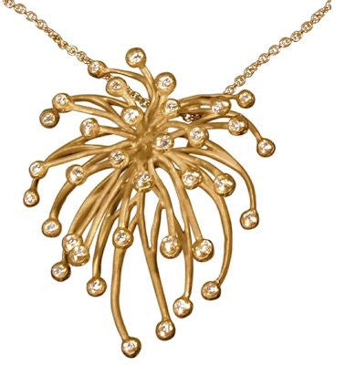 Superstar Necklace. Fireworks Pendant-Diamonds in 18K Gold: Life is a Celebration!-15