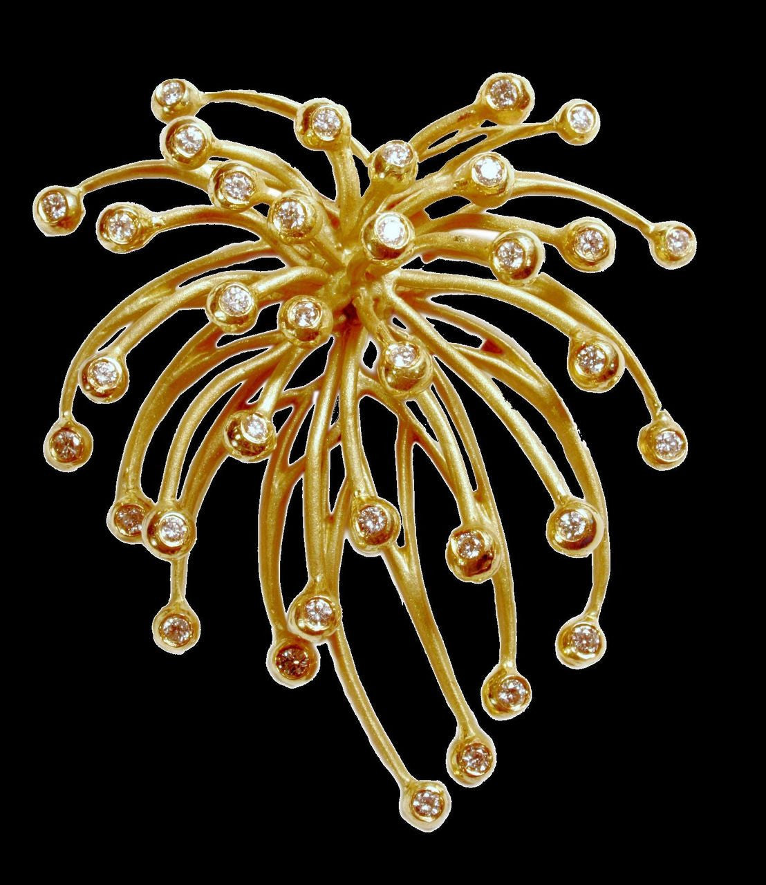 Superstar Necklace. Fireworks Pendant-Diamonds in 18K Gold: Life is a Celebration!-5