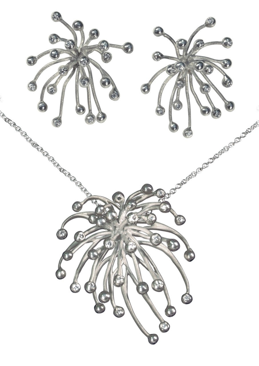 Superstar Necklace. Fireworks Pendant-Diamonds in 18K Gold: Life is a Celebration!-6