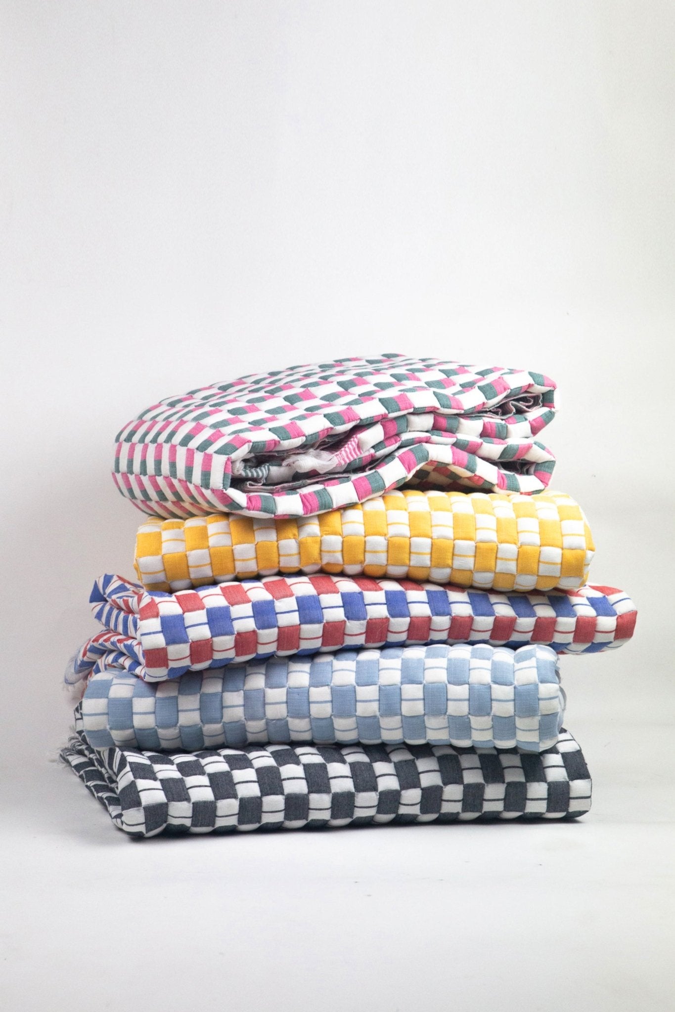 Quilted Sujani Throw Blanket - Soft Blue Grey