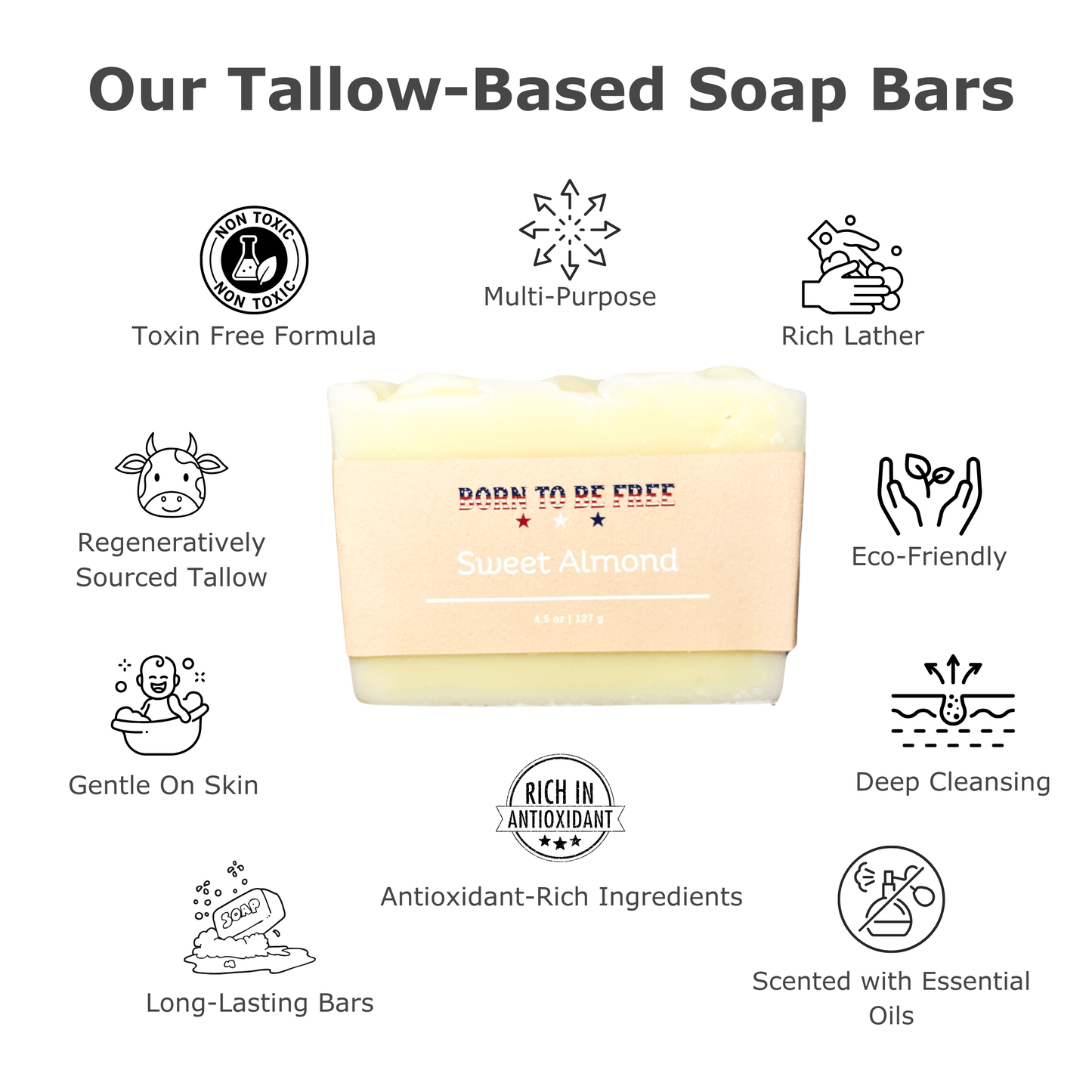 Sweet Almond Tallow Soap Bar-2