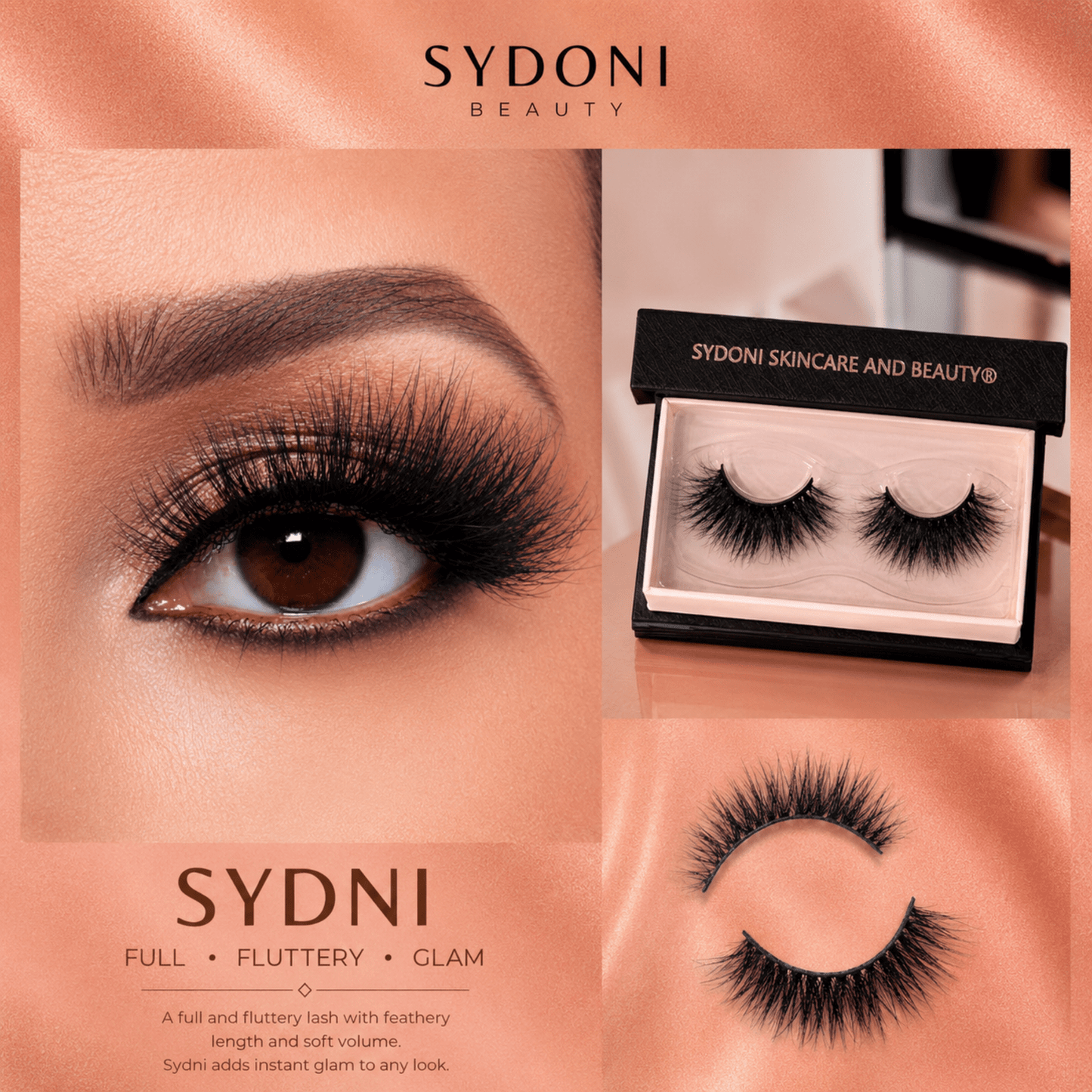 SYDONI "SYDNI" LUXURY MINK LASHES - Handcrafted Full Glam Inspired by A Daughter Whose Quiet Confidence Shines When She Pursues her Goals