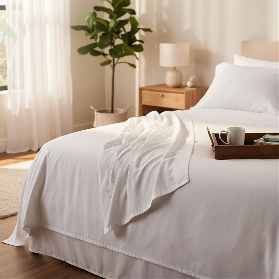 T-300 White Combed Cotton Sheets-0