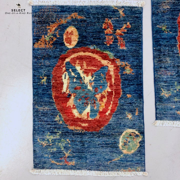 Afghan Butterfly  blue/red 2x3-2