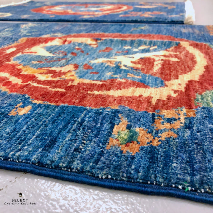 Afghan Butterfly  blue/red 2x3-4