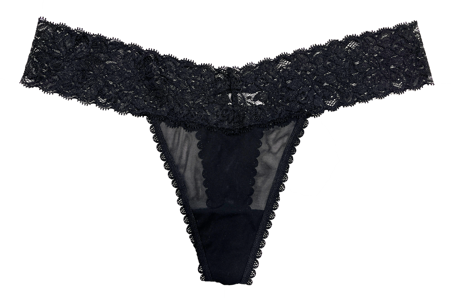 Mesh and Lace Classic Thong, XS-2X