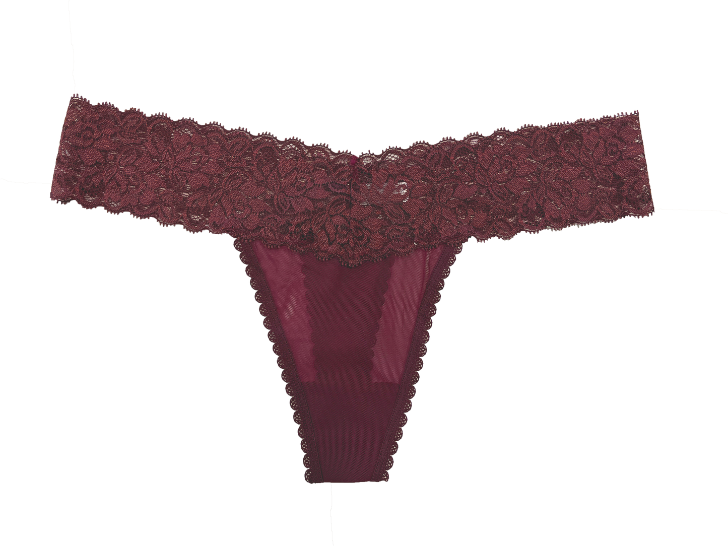 Mesh and Lace Classic Thong, XS-2X