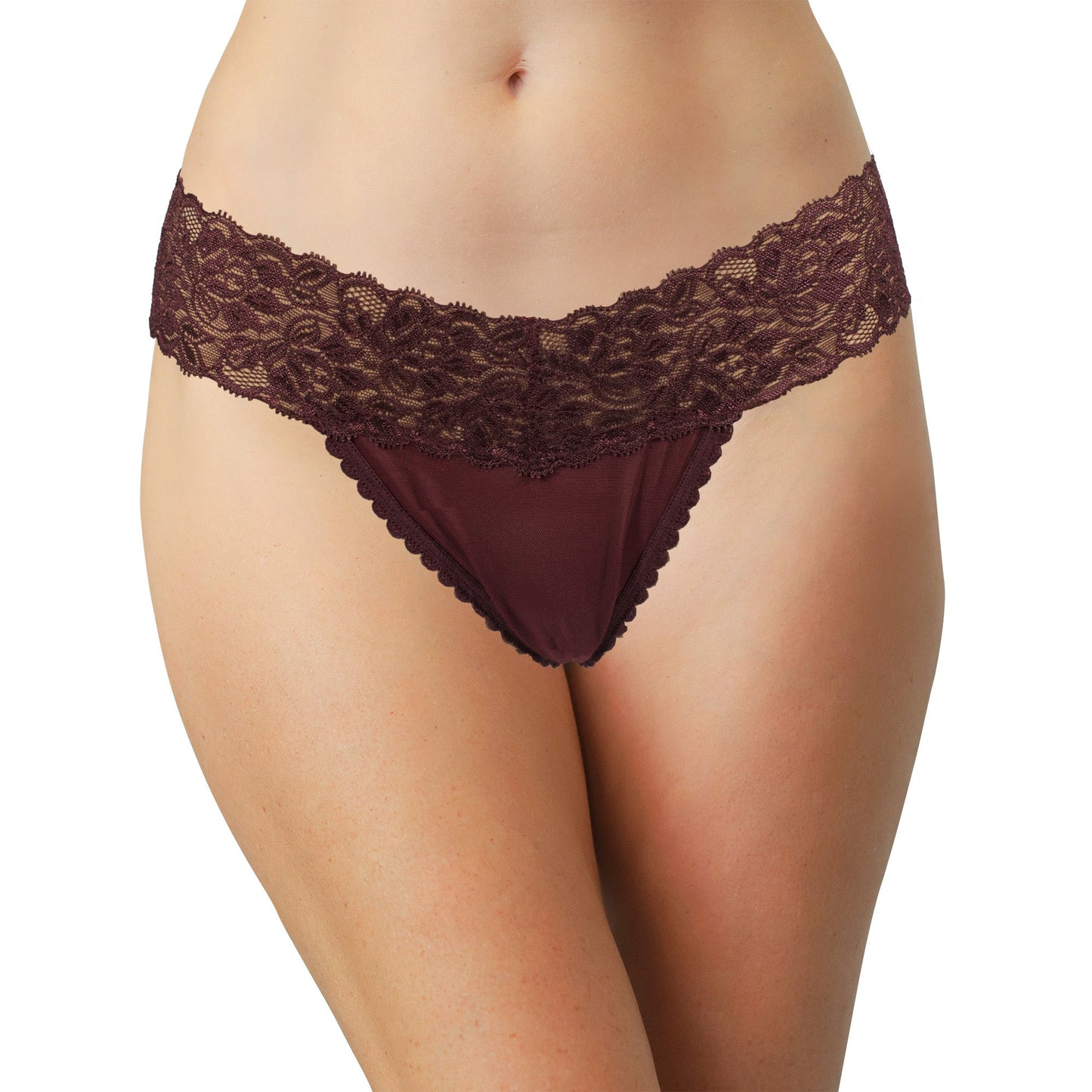 Mesh and Lace Classic Thong, XS-2X