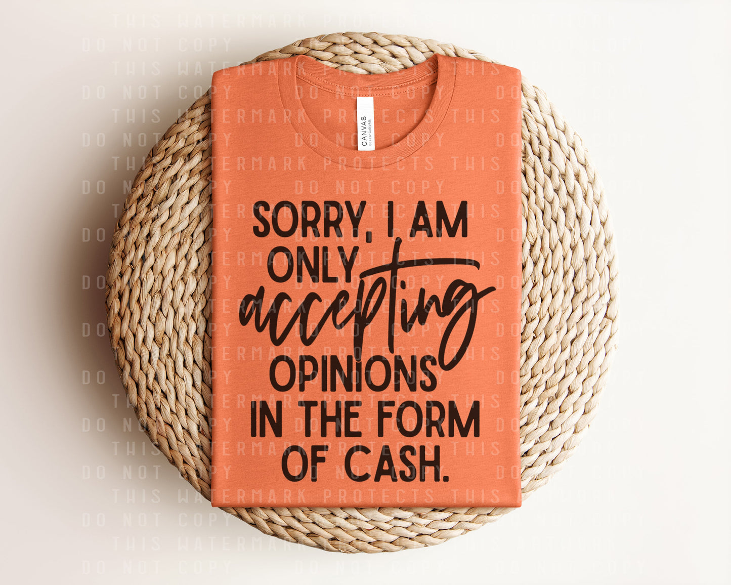 Sorry I am Only Accepting Opinions in the Form of Cash Graphic Tee